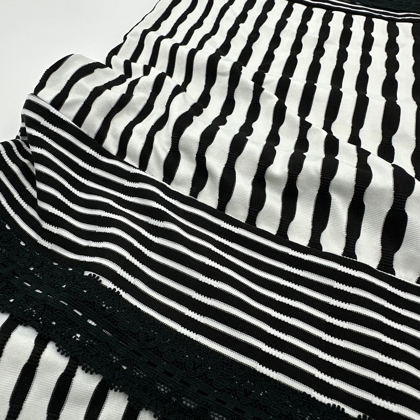 90s Striped Lace Tiered Cami Dress