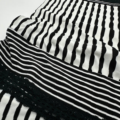 90s Striped Lace Tiered Cami Dress