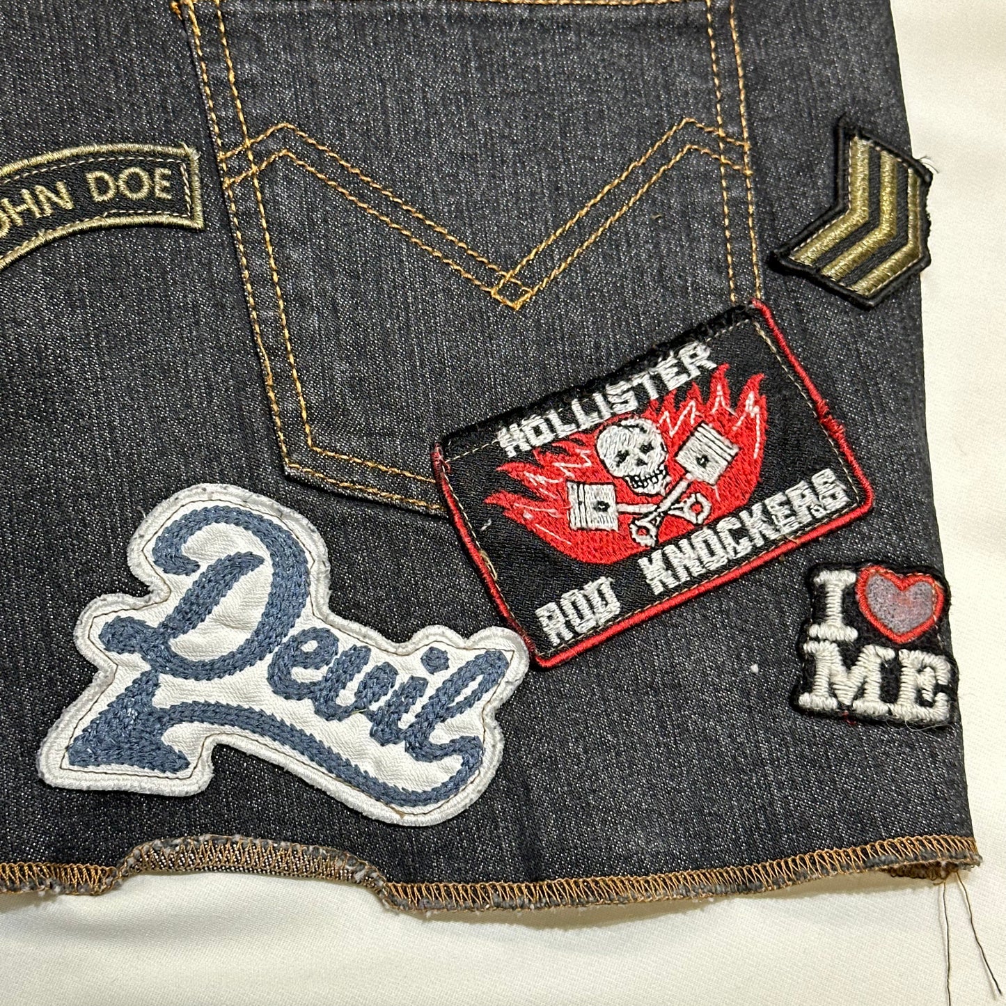 Miss Sixty Pins Denim Mini Skirt