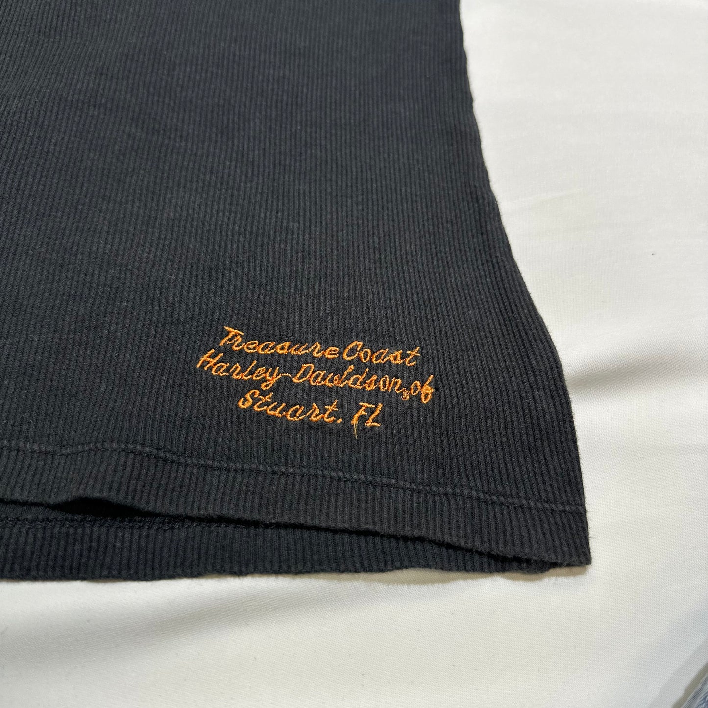 Harley Davidson 2011 Skull & Rose Embroidered Ribbed Tank Top