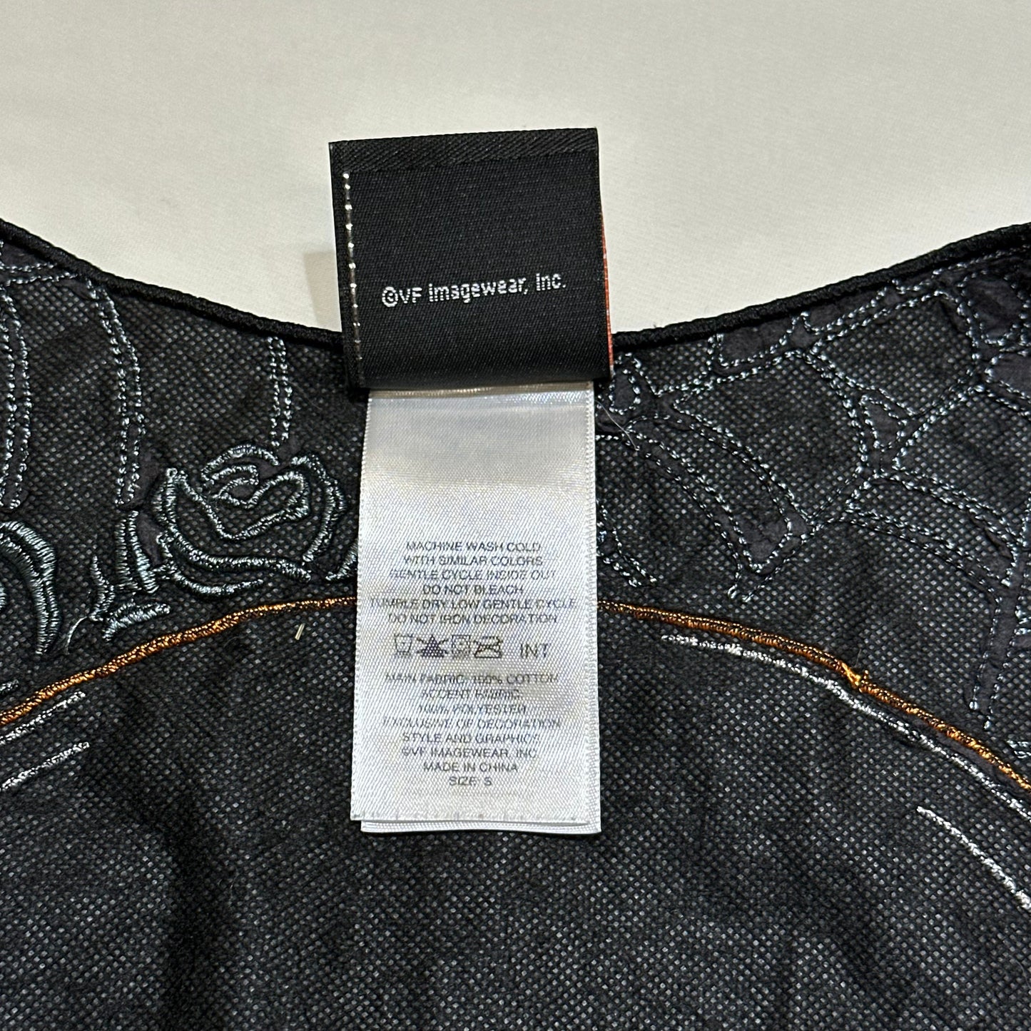 Harley Davidson 2011 Skull & Rose Embroidered Ribbed Tank Top