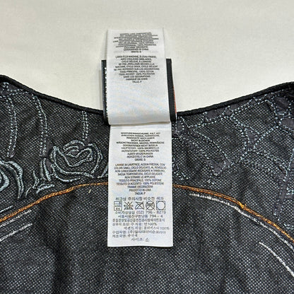 Harley Davidson 2011 Skull & Rose Embroidered Ribbed Tank Top