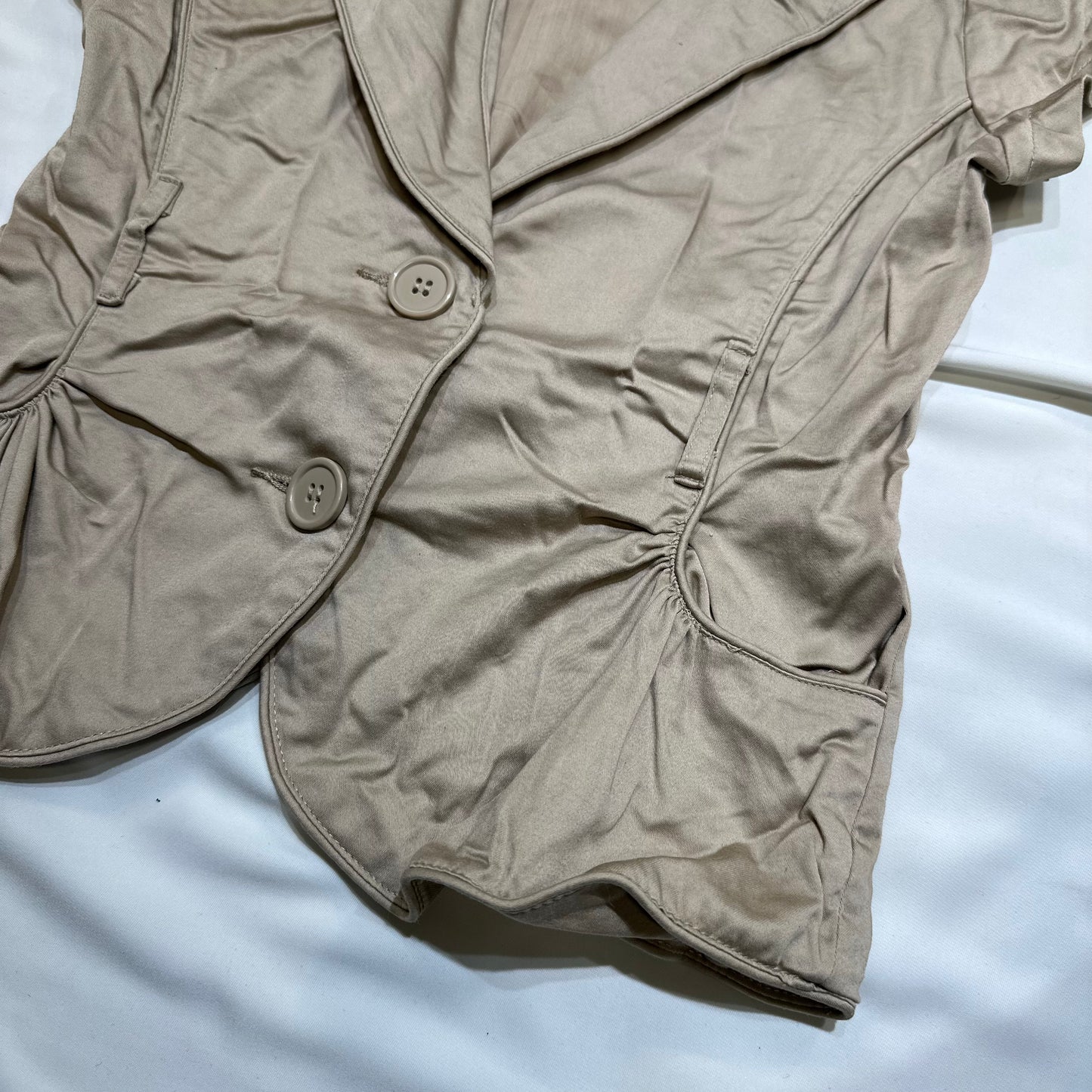 Ruched Waist Short Sleeve Blazer