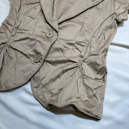 Ruched Waist Short Sleeve Blazer