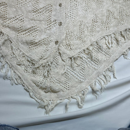 Hooded Fringe Poncho Cardigan