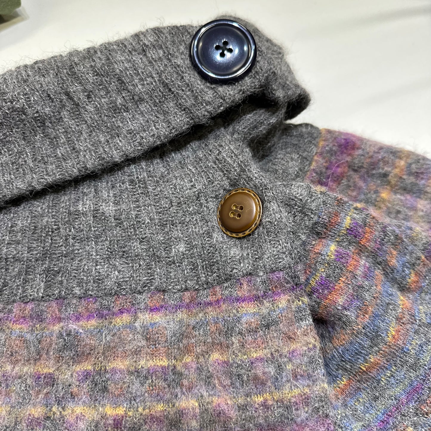 Marled Cowl Neck Knit Poncho