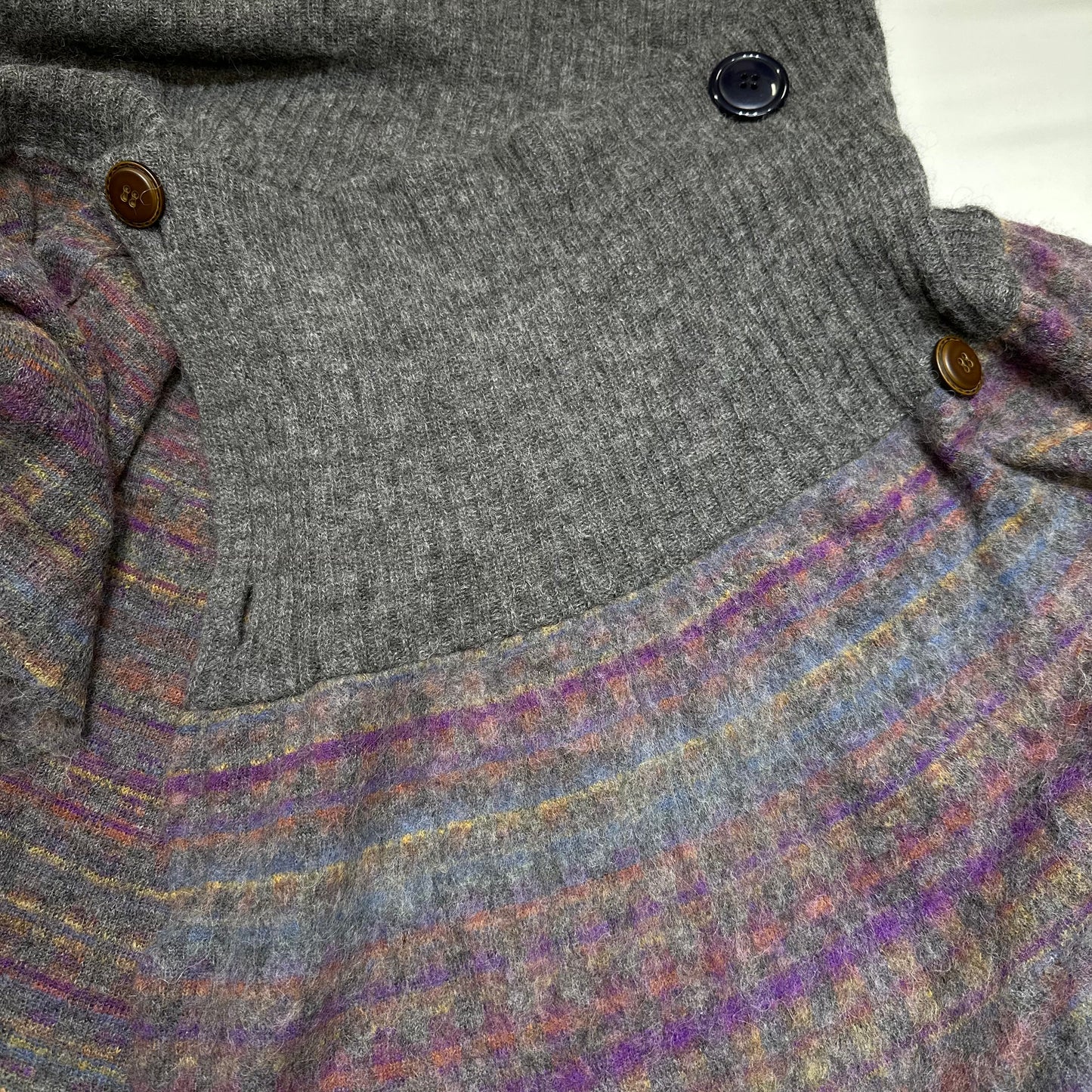 Marled Cowl Neck Knit Poncho