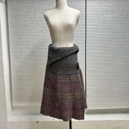 Marled Cowl Neck Knit Poncho