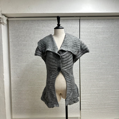 Knit Cowl Neck Cape Cardigan