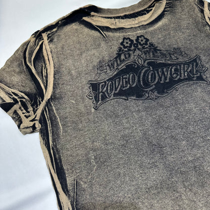 Acid Wash Rhinestone Graphic Short Sleeve Tee