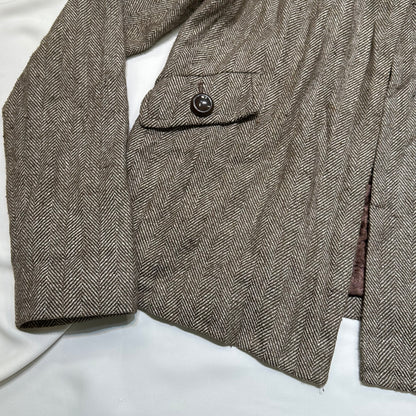 Herringbone Wool Blend Babydoll Jacket
