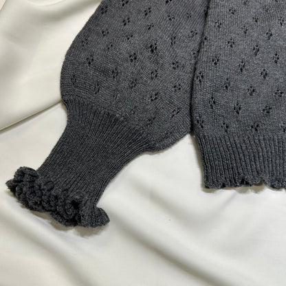 Axes Femme Tie-Neck Open Knit Sweater