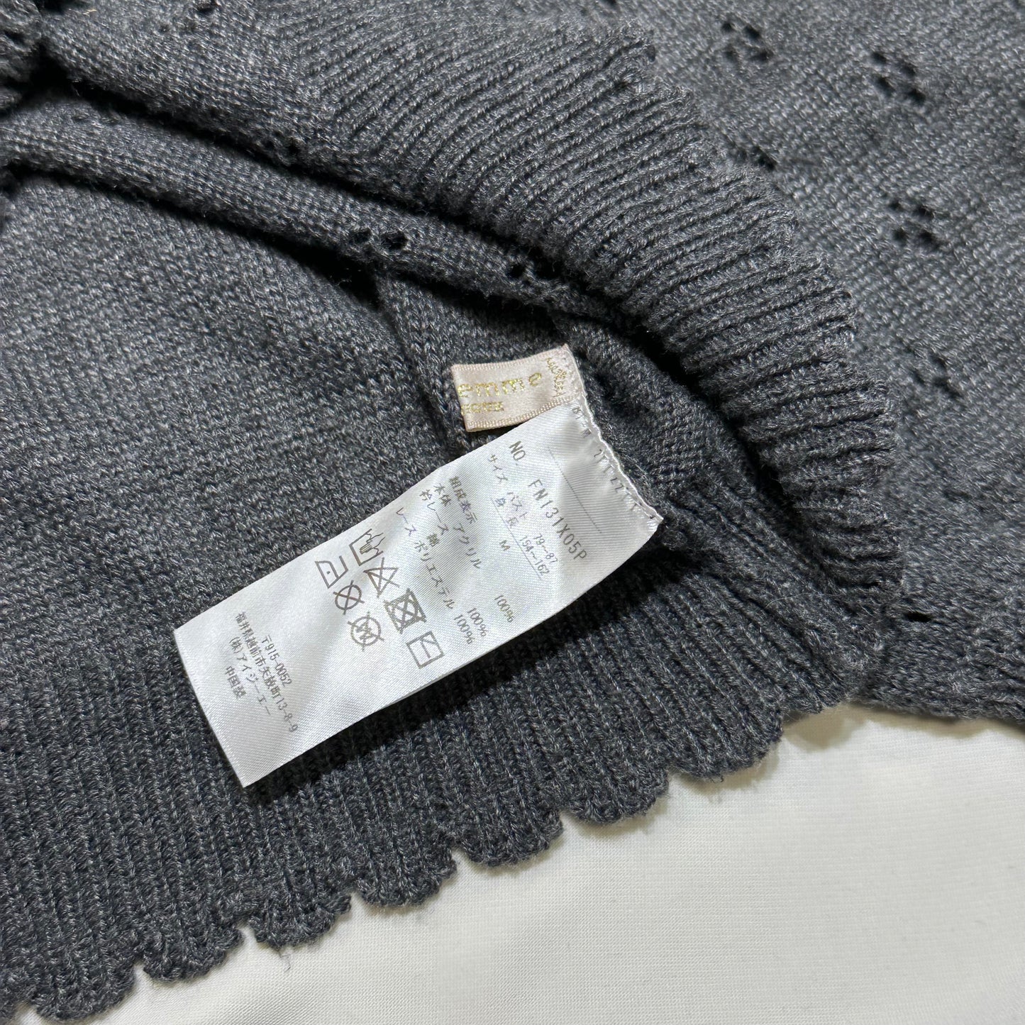 Axes Femme Tie-Neck Open Knit Sweater
