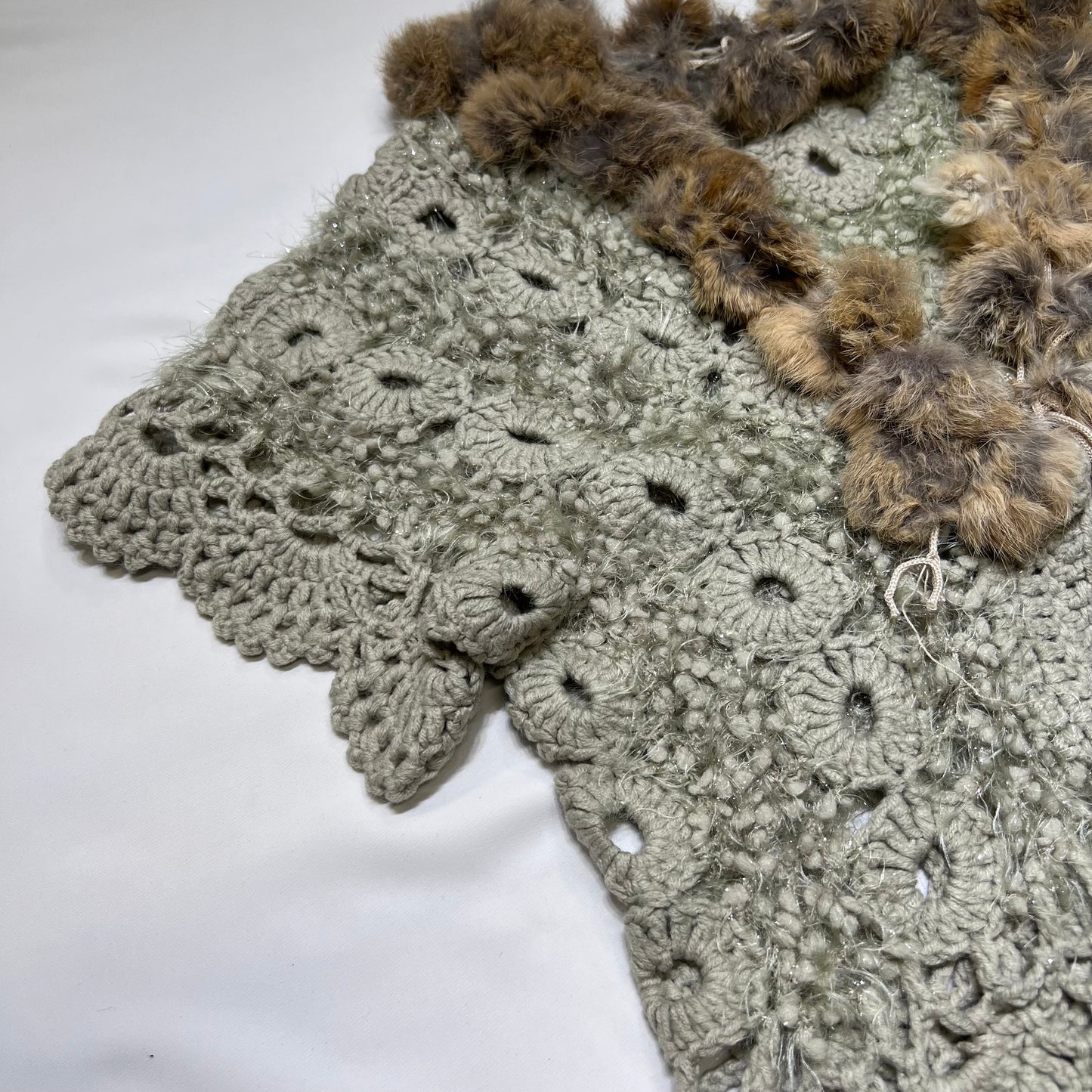 Fur Trim Crochet Cardigan