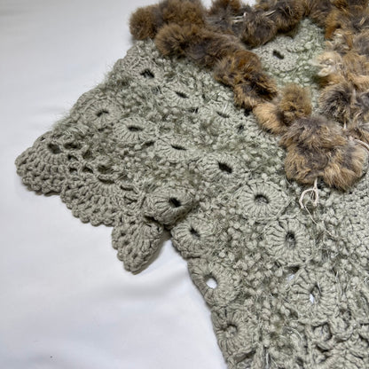 Fur Trim Crochet Cardigan