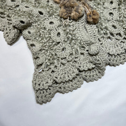 Fur Trim Crochet Cardigan