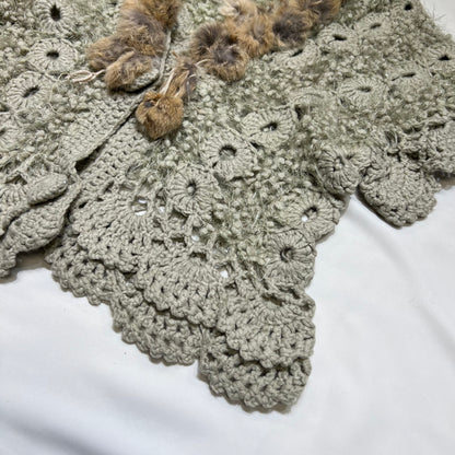 Fur Trim Crochet Cardigan