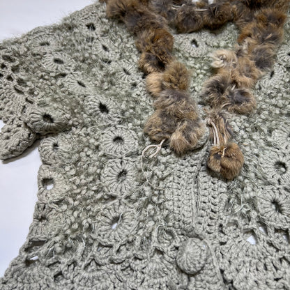 Fur Trim Crochet Cardigan