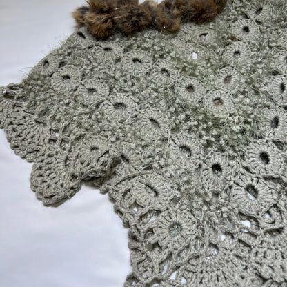 Fur Trim Crochet Cardigan