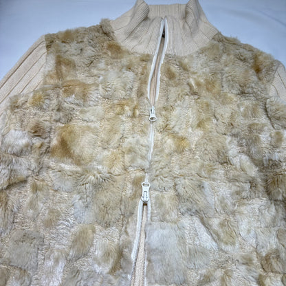 Faux Fur Knit Zip-Up Jacket