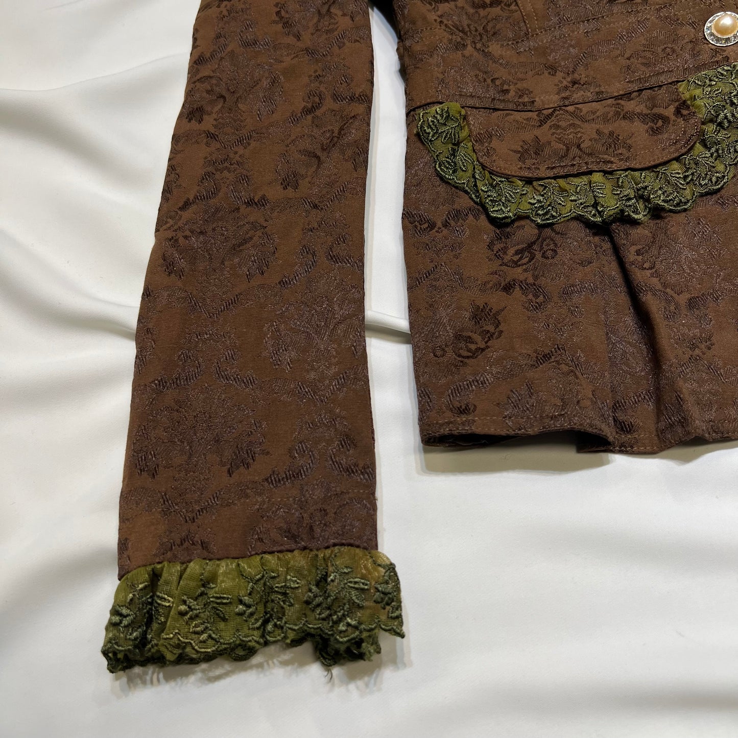 Lace Trim Floral Blazer