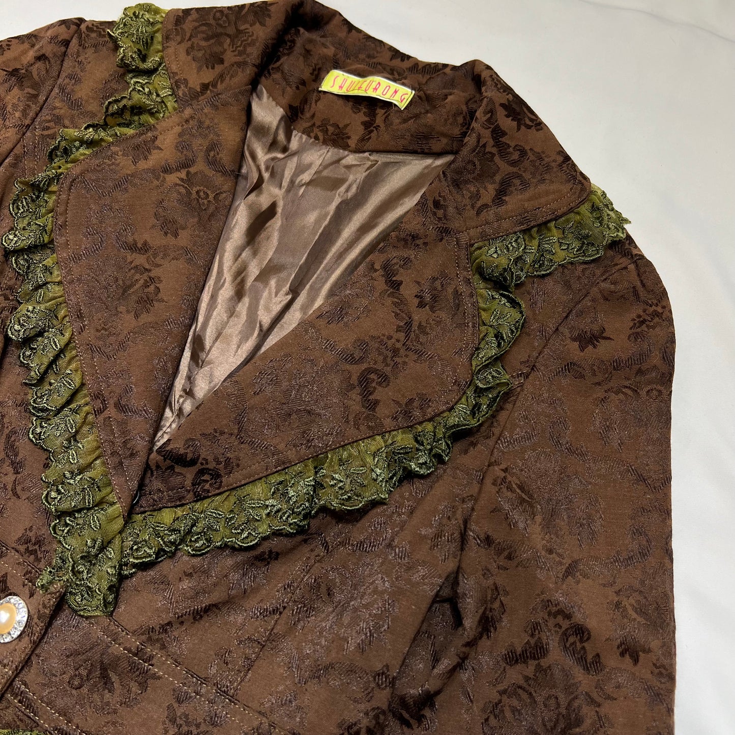 Lace Trim Floral Blazer