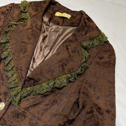 Lace Trim Floral Blazer
