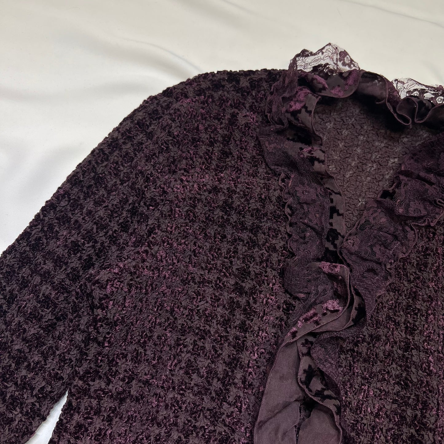 Lace Trim Knit Cardigan