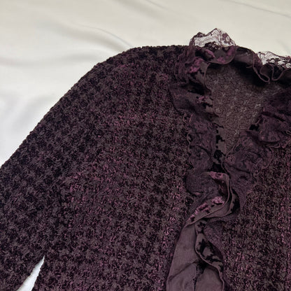 Lace Trim Knit Cardigan