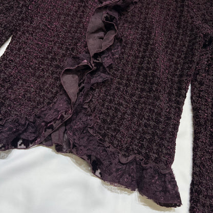 Lace Trim Knit Cardigan