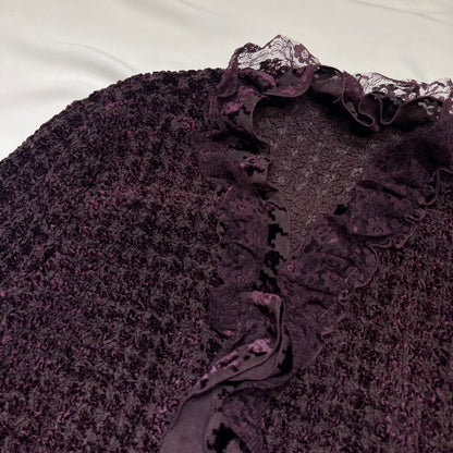 Lace Trim Knit Cardigan