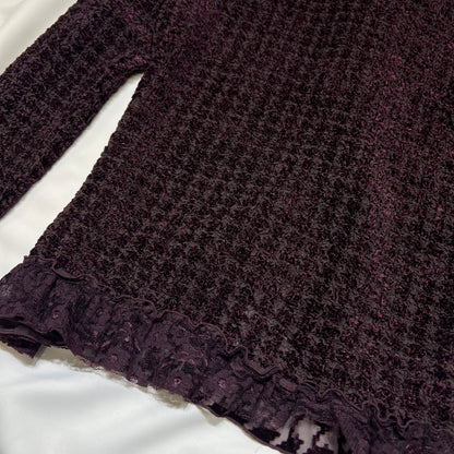 Lace Trim Knit Cardigan