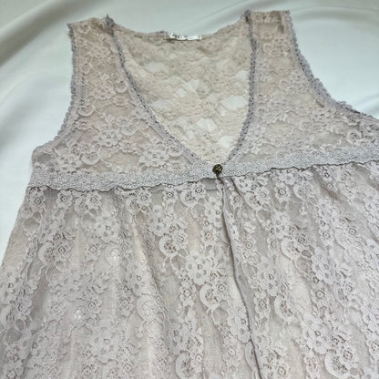 Axes Femme Sheer Lace Cardigan Vest