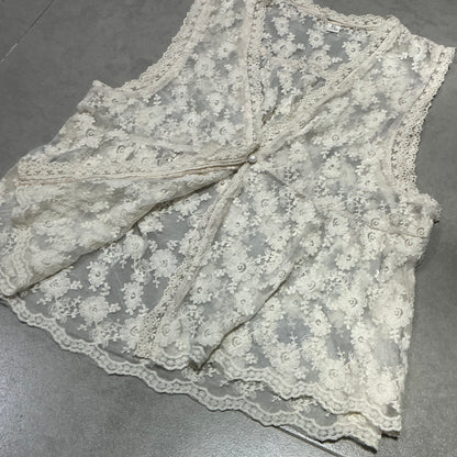 Sheer Lace Vest Cardigan