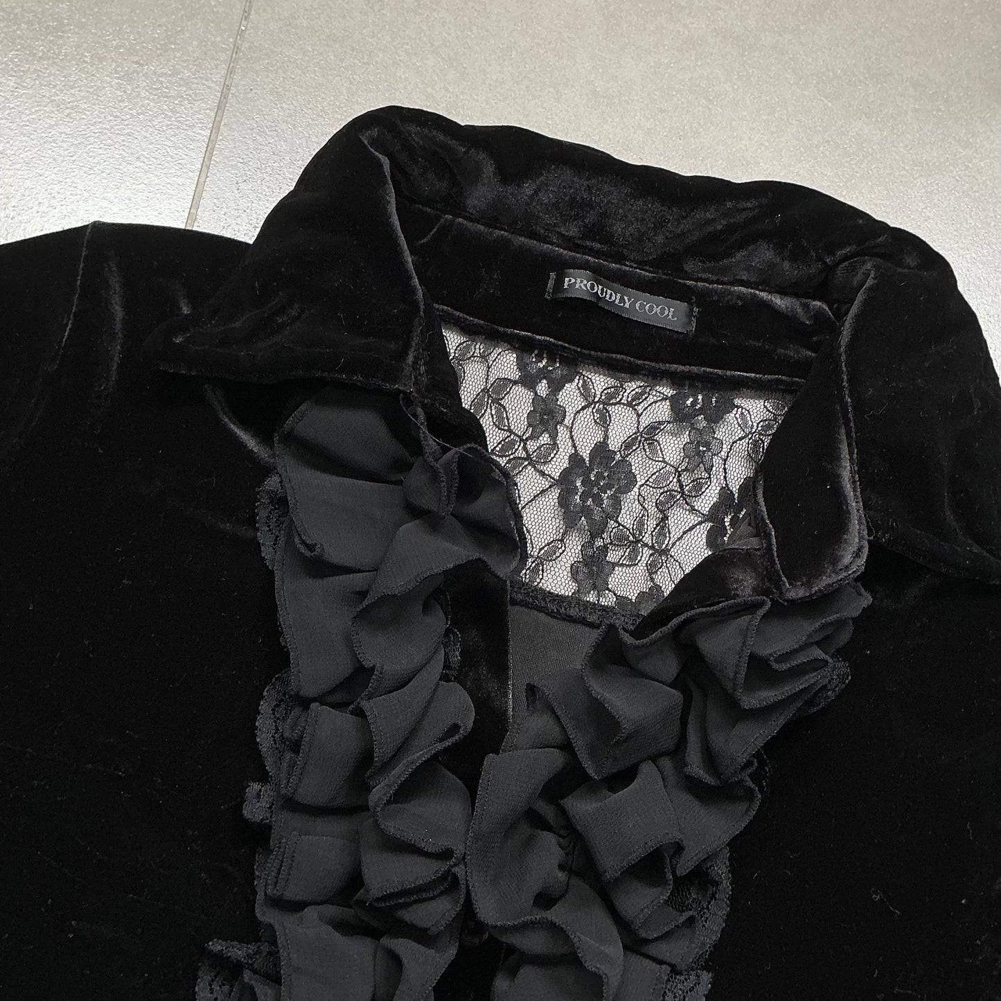 Ruffle Velvet Shirt