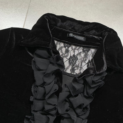 Ruffle Velvet Shirt