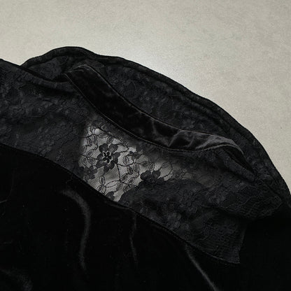 Ruffle Velvet Shirt