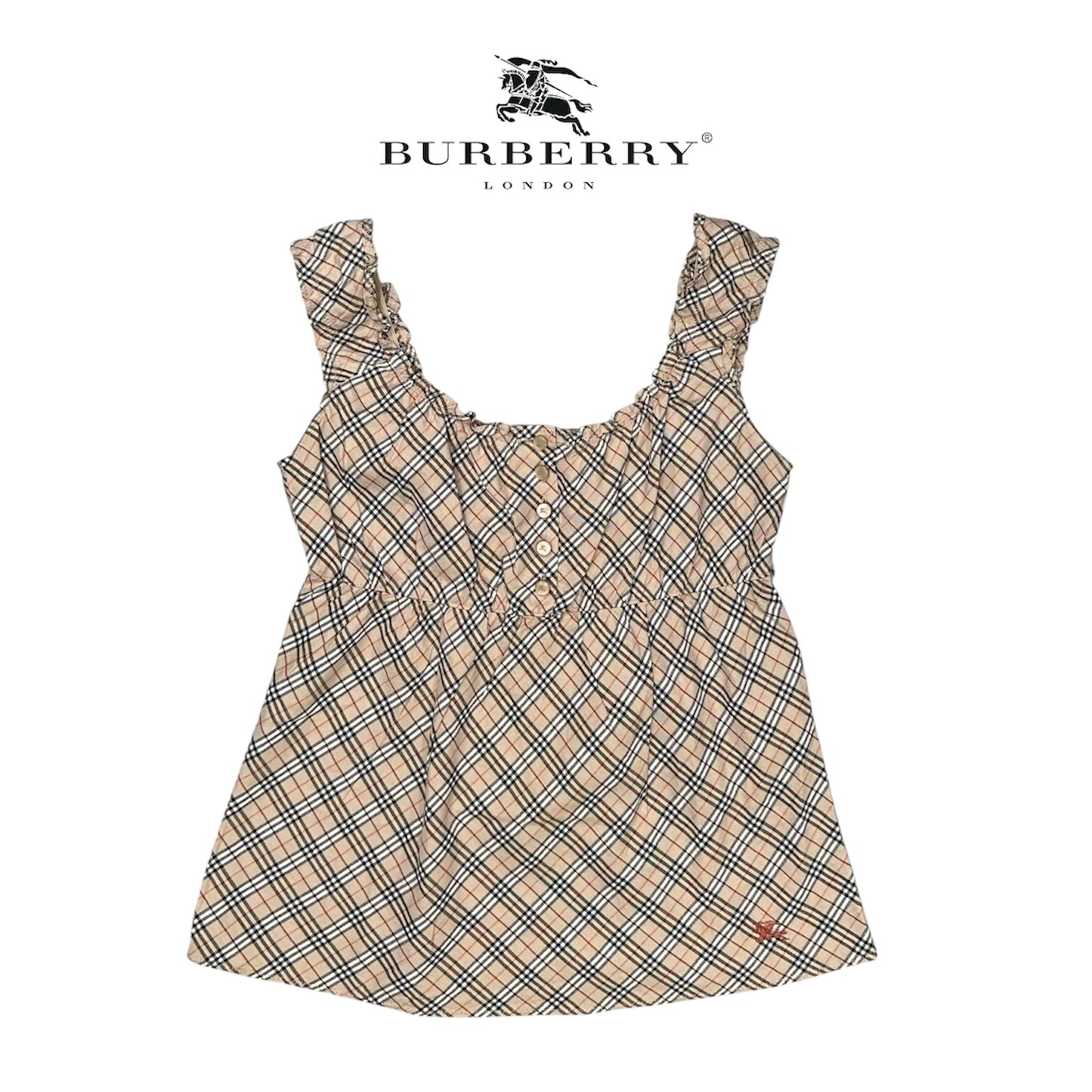 90s Burberry Off Shoulder Top