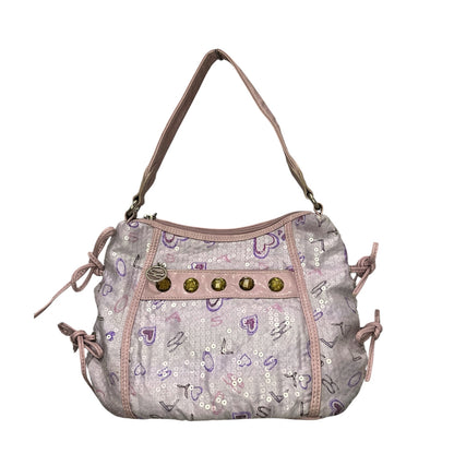 Sequin Heart Print Shoulder Bag