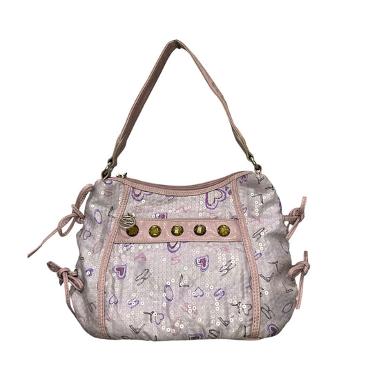 Sequin Heart Print Shoulder Bag