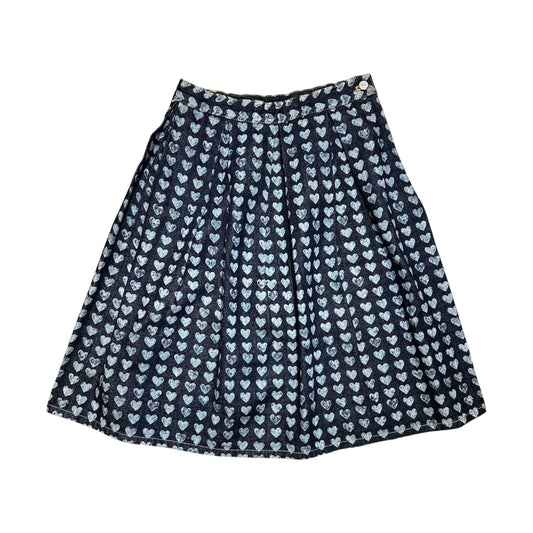 1995 Ozone Community Heart AOP Denim Skirt
