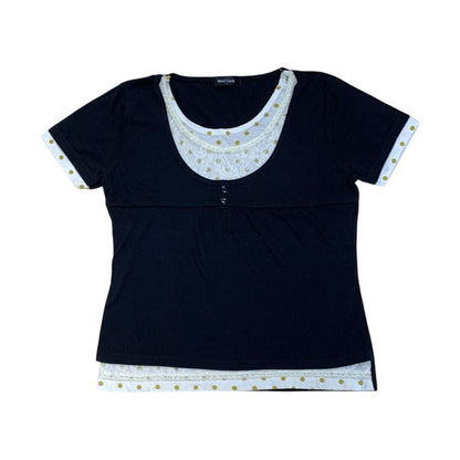 Layered Polka Dot Short SlevesTop