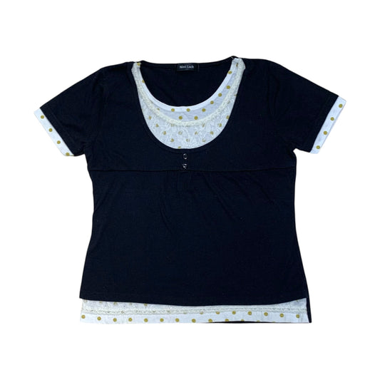 Layered Polka Dot Short SlevesTop