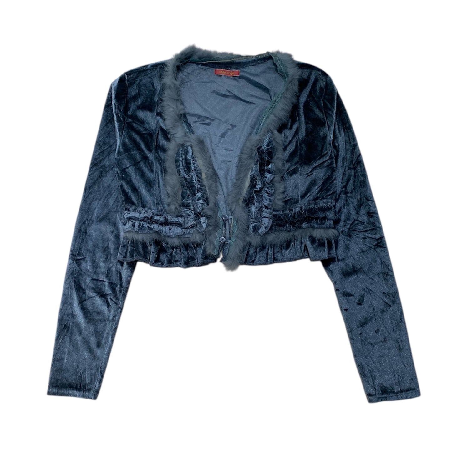 Fur Trim Velevet Cardigan