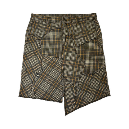 90s Hysteric Glamour Patched Plaid Skirt