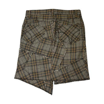 90s Hysteric Glamour Patched Plaid Skirt