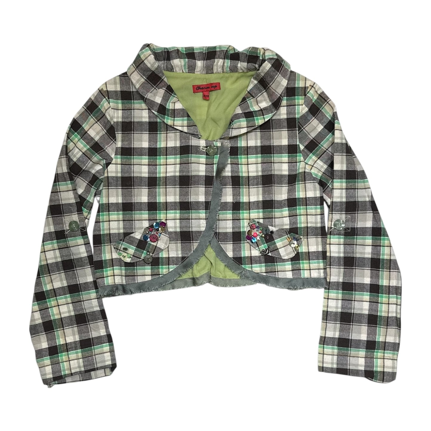 Plaid Cropped Blazer