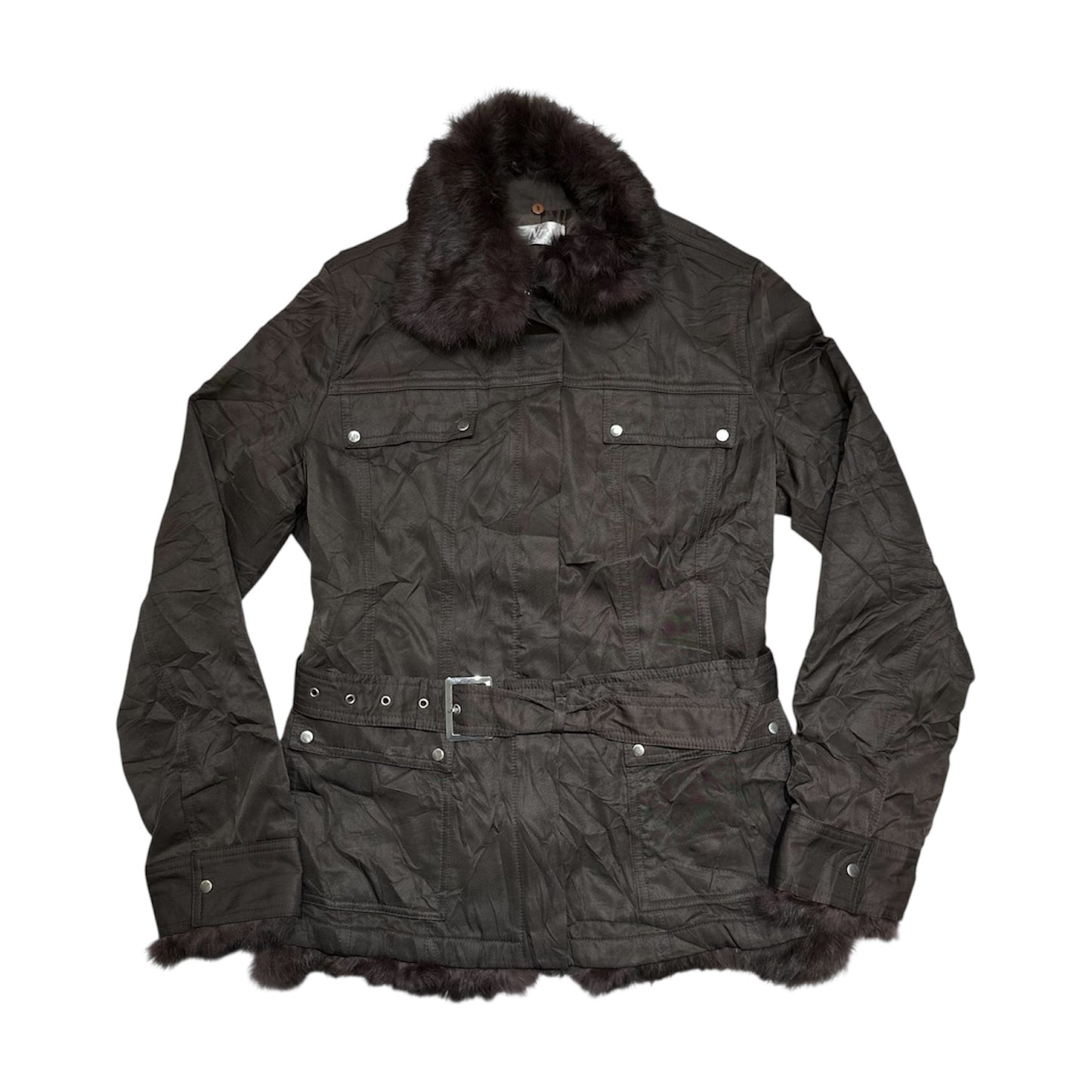 Removable Fur Trim Coat