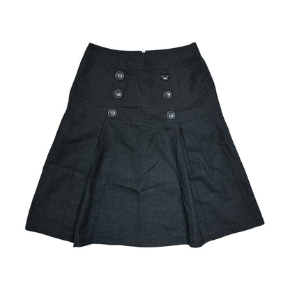 Button A-line Midi Skirt