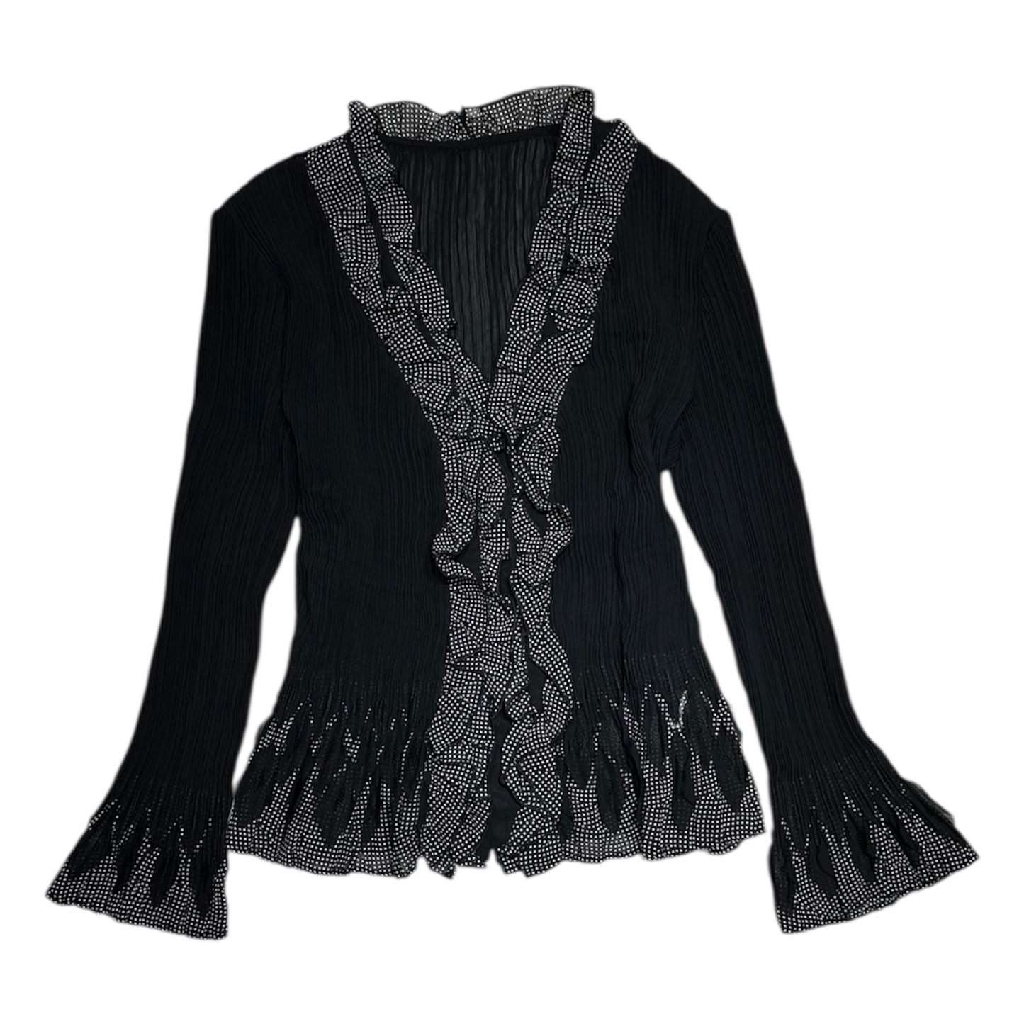 Mesh Polka Dot Hem Cardigan